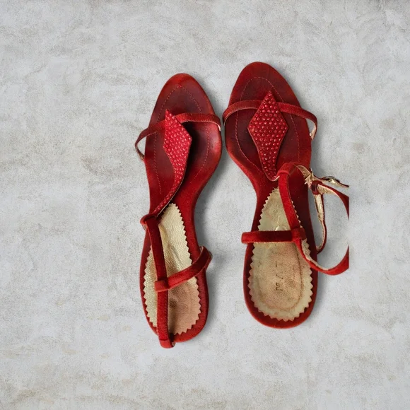Elegant Red Women's Sandals - Picture 2 of 4